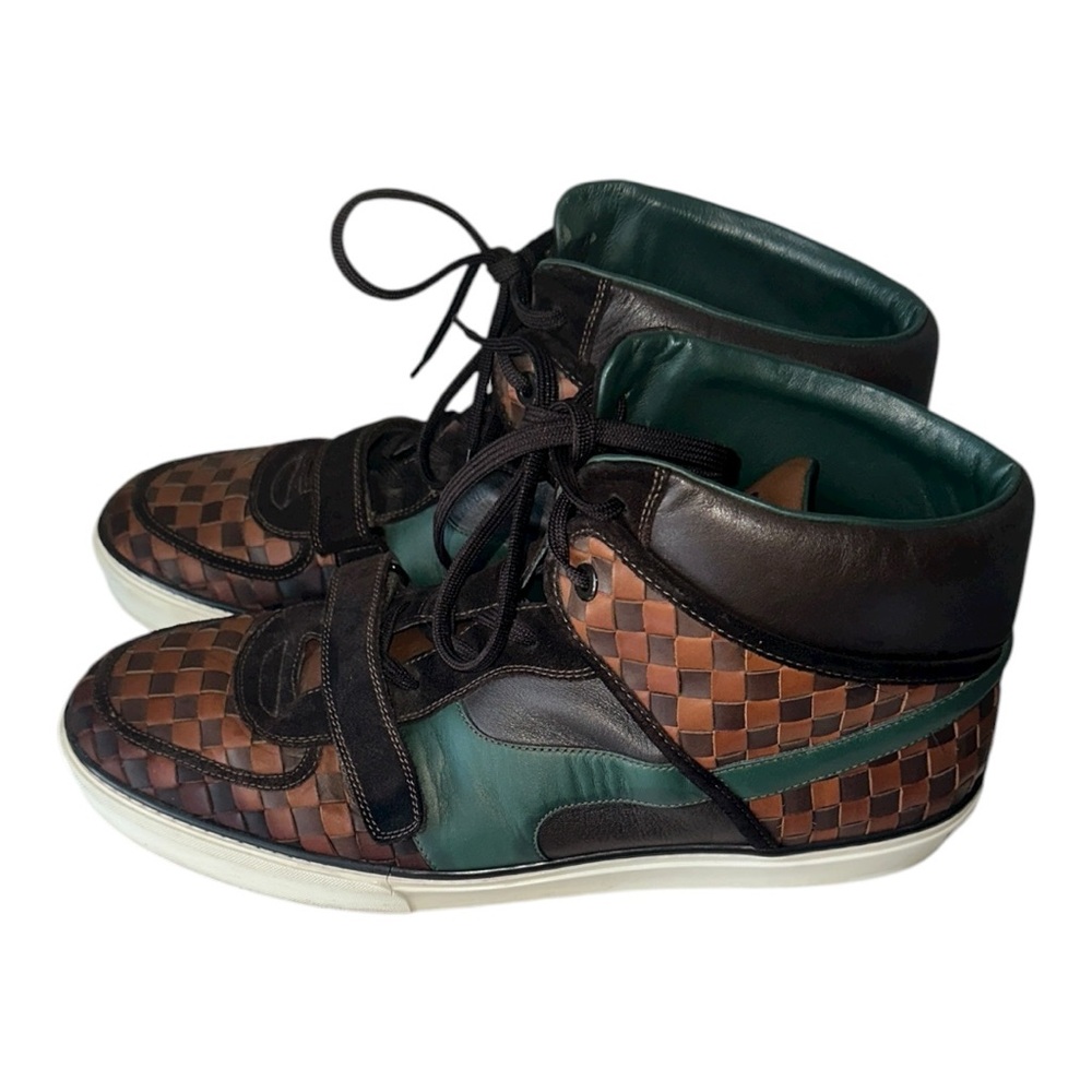 Authentic  Louis Vuitton Black and Brown Checkered Sneakers